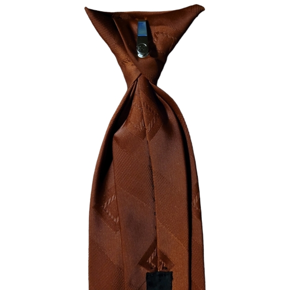 Richman Brothers Snapper Silver Snap Clip On Men's Tie Burgundy Polyester - Picture 8 of 12